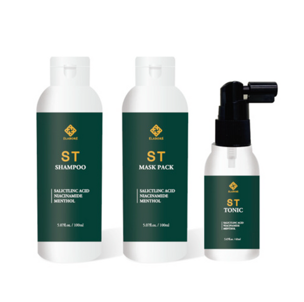 Elabore ST 3X Travel Kit - Shampoo 3oz, Pack 3oz, Tonic Spray 2oz
