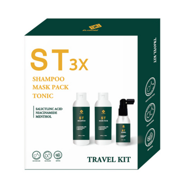 Elabore ST 3X Travel Kit - Shampoo 3oz, Pack 3oz, Tonic Spray 2oz